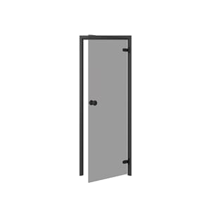 Badstudør Trendline svart Osp 7X20 Grått glass (10132)