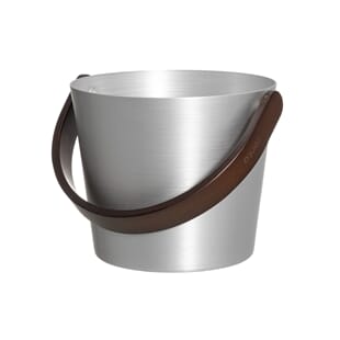 Badstubøtte Aluminium m/Håndtak Sølv og Mørk bambus