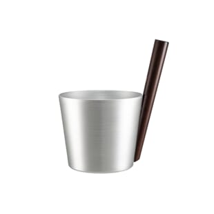 Badstubøtte Aluminium Sølv og mørk bambus